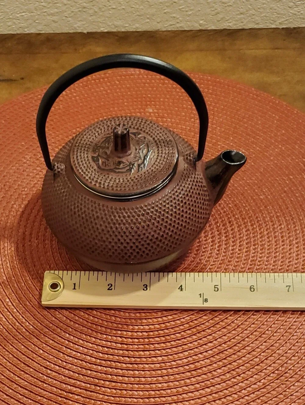 Cast Iron Teapot Brown with Black Handle - Traditional 